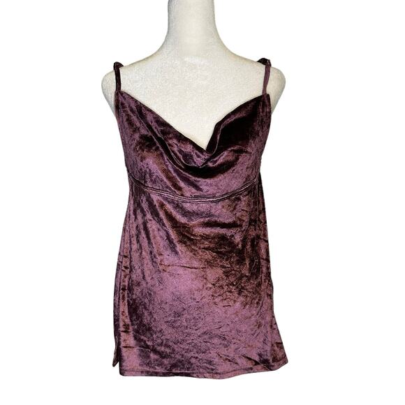 Free People Intimately purple velvet backless tank top size M NWT - Picture 2 of 12